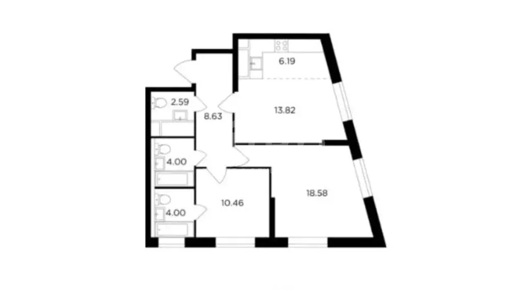 3-комнатная квартира: Москва, улица Петра Алексеева, 14 (69 м) - Фото 0