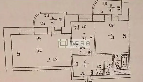 2-к кв. Башкортостан, Уфа просп. Октября, 71/2 (55.0 м) - Фото 2