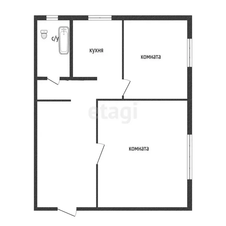 2-комнатная квартира: Кыштым, улица Образцова, 1 (42.6 м) - Фото 0