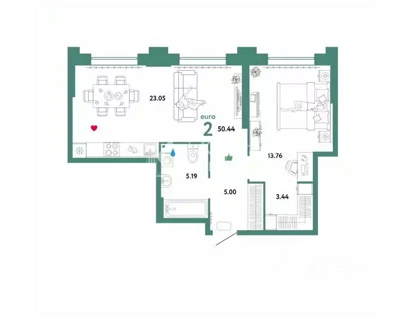 1-к кв. Тюменская область, Тюмень ул. Тимофея Чаркова, 93 (50.62 м) - Фото 0