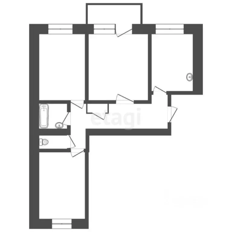 3-к кв. Бурятия, Улан-Удэ ул. Гагарина, 32П (54.4 м) - Фото 2