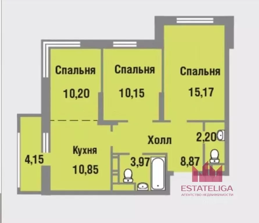 3-к кв. Москва ул. Татьянин Парк, 13к2 (66.0 м) - Фото 1