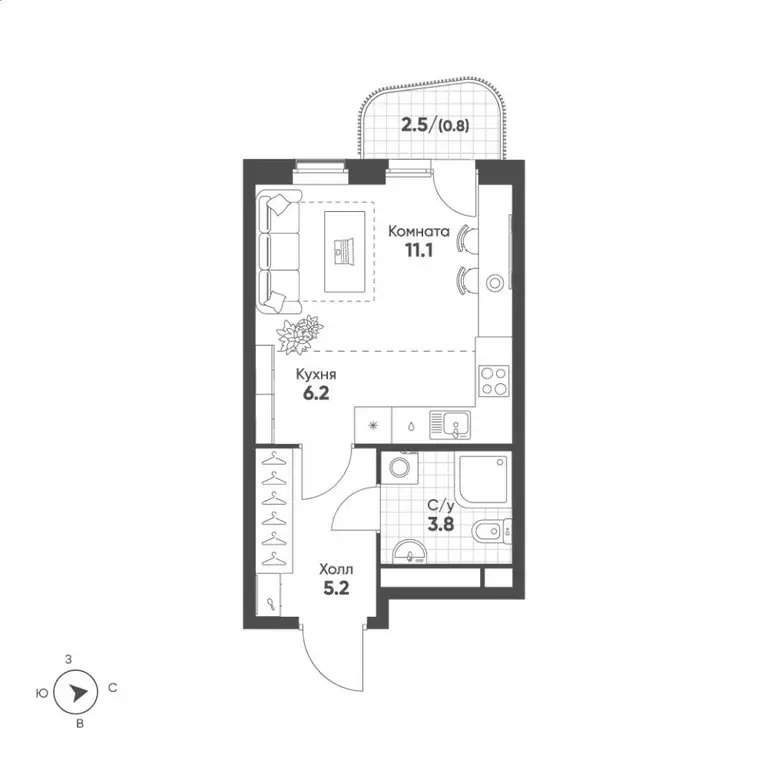 Студия Свердловская область, Екатеринбург Солнечный жилрайон,  (27.1 ... - Фото 1