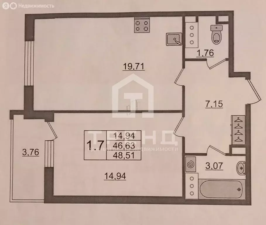 1-комнатная квартира: Санкт-Петербург, проспект Авиаконструкторов, ... - Фото 1