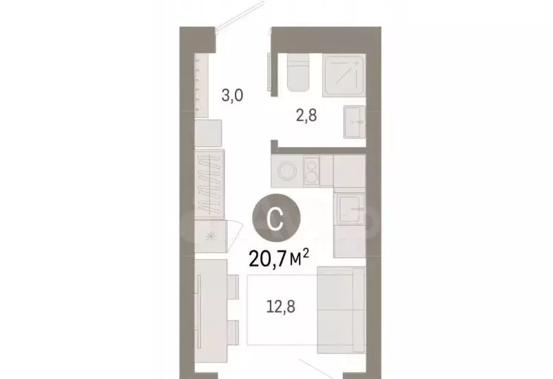 Продаётся квартира-студия, 20.7 м - Фото 0