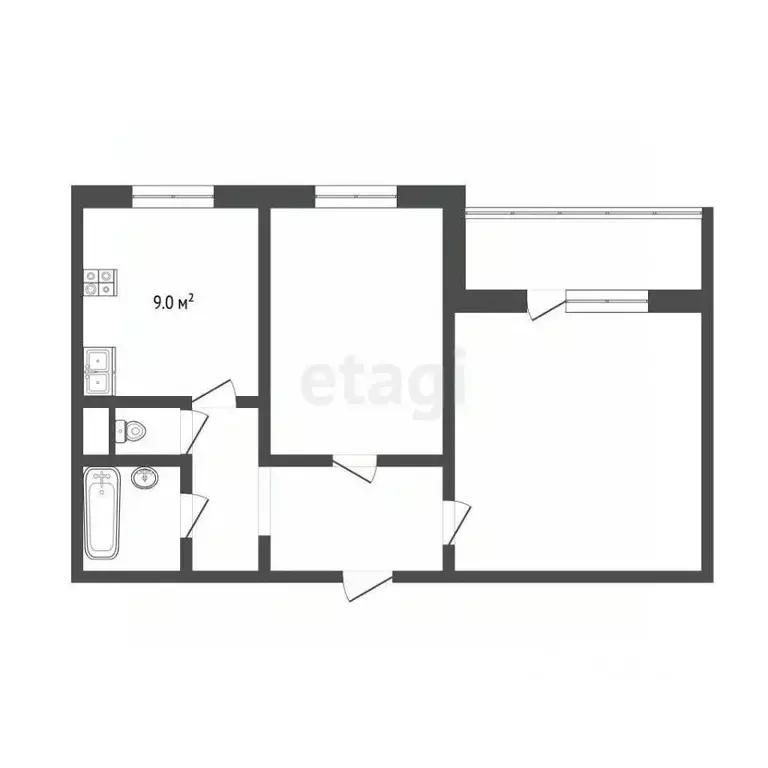 2-к кв. Кемеровская область, Кемерово ул. Марковцева, 24 (50.0 м) - Фото 1