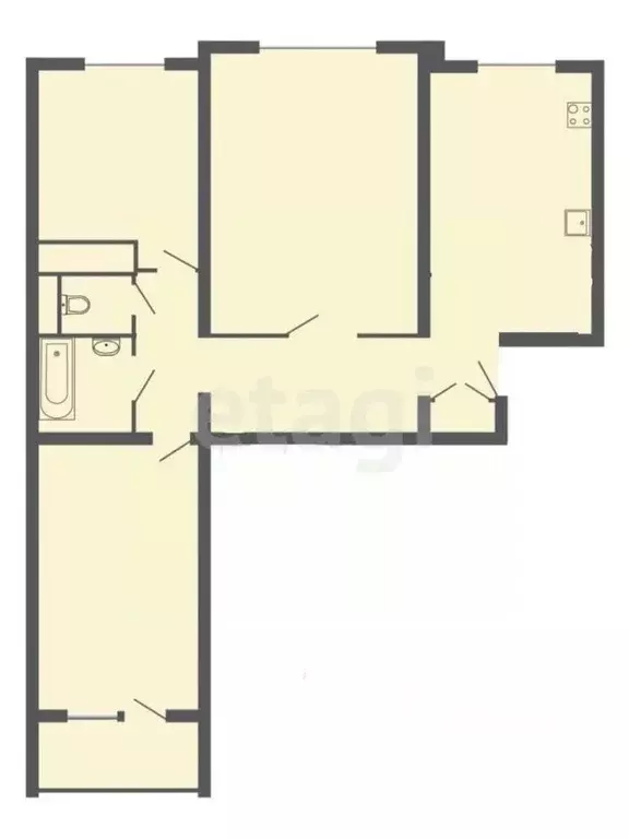 3-к кв. Тульская область, Тула Серебровская ул., 16Е (65.5 м) - Фото 2