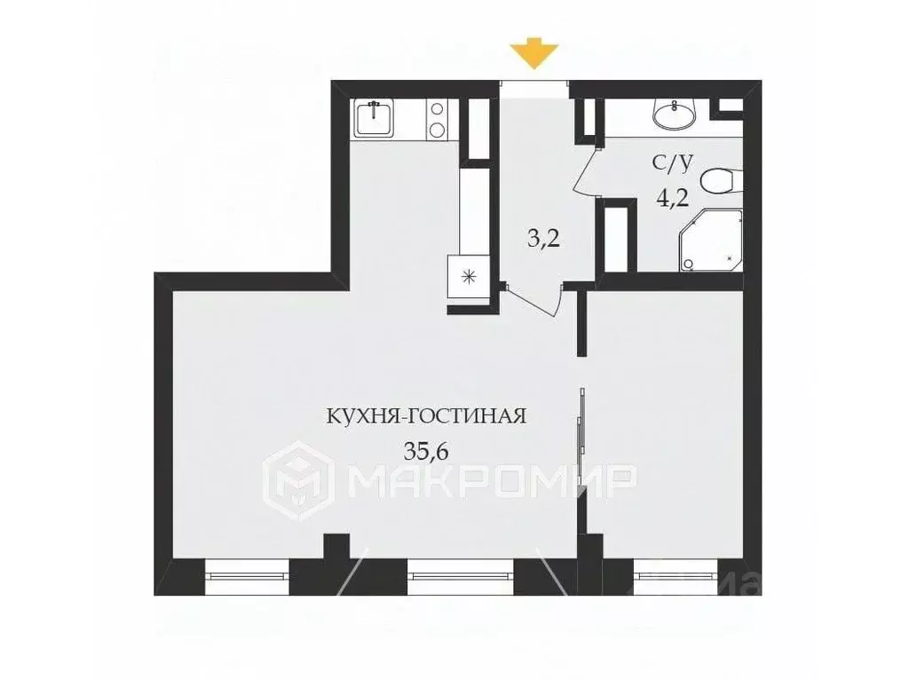 2-к кв. Санкт-Петербург Пулковская ул., 8К2 (43.0 м) - Фото 1