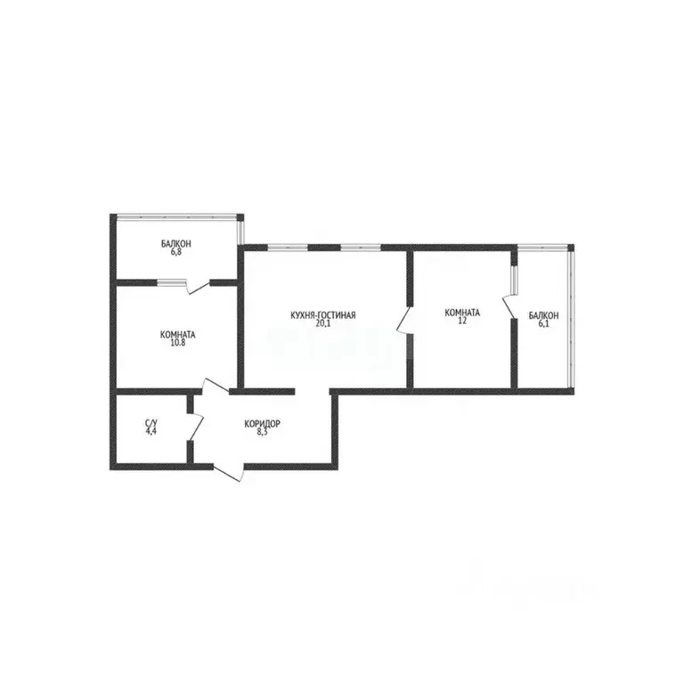 2-к кв. Краснодарский край, Краснодар Любимово мкр, 16 (65.22 м) - Фото 2