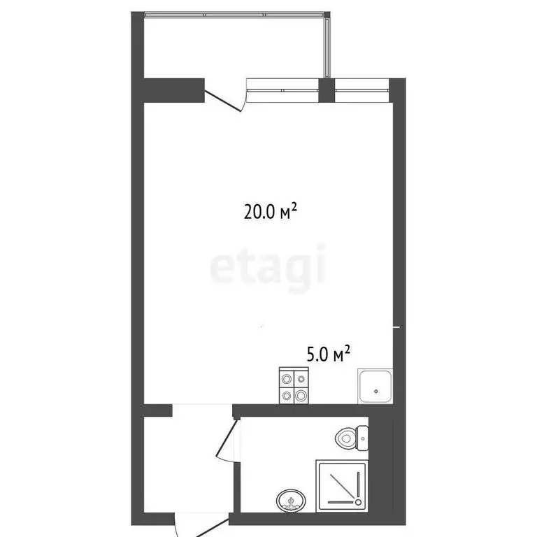 Квартира-студия: Анапа, Анапское шоссе, 24к2 (31.5 м) - Фото 1