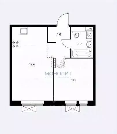 1-к кв. Москва пос. Коммунарка, ул. Александры Монаховой, 80к2 (39.0 ... - Фото 1