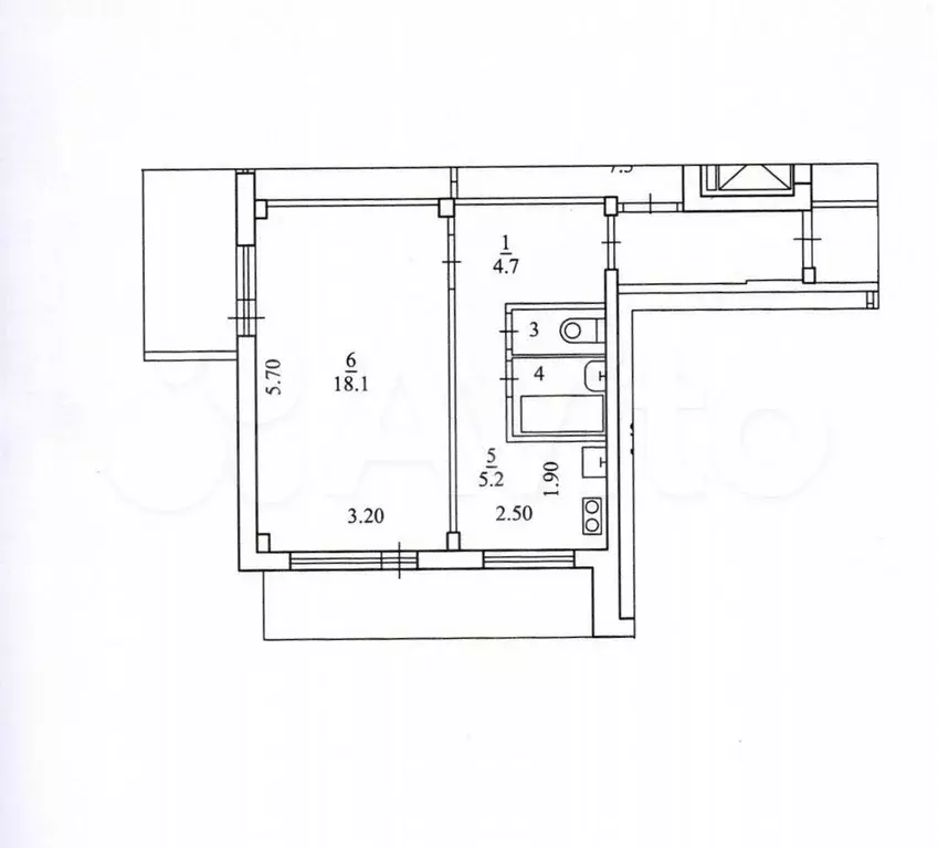 1-к. квартира, 31,7 м, 3/9 эт. - Фото 0