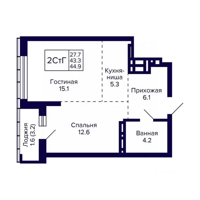 2-к кв. Новосибирская область, Новосибирск ул. Фрунзе, 220 (44.9 м) - Фото 0
