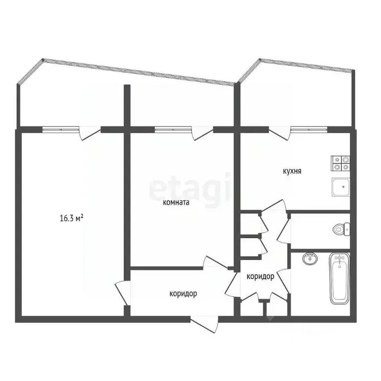 2-к кв. Воронежская область, Воронеж Ленинский просп., 43 (49.0 м) - Фото 2