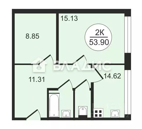 1-к кв. Санкт-Петербург просп. Маршала Жукова, 41 (53.9 м) - Фото 2