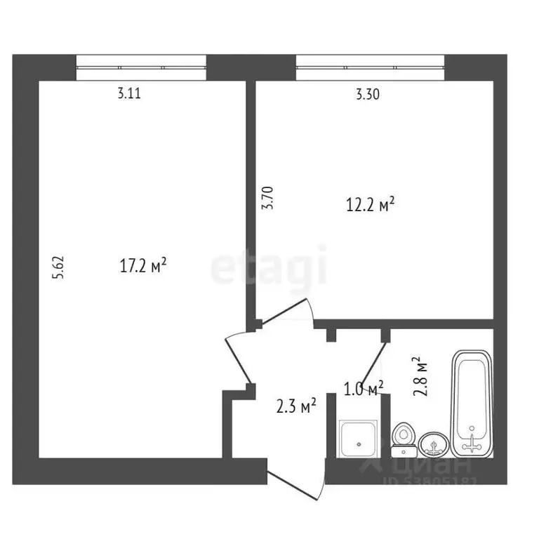 2-к кв. Ростовская область, Ростов-на-Дону Днепровский пер., 108/1 ... - Фото 1