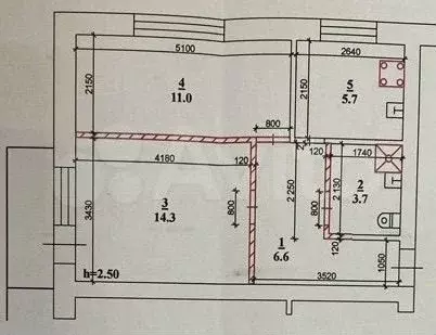 2-к. квартира, 41,9 м, 5/5 эт. - Фото 0