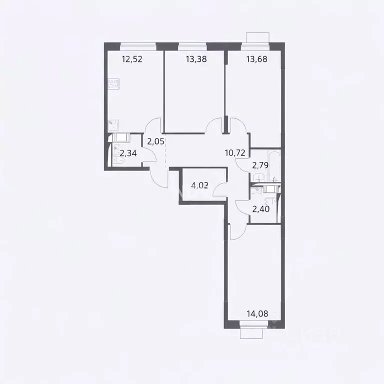 3-к кв. Московская область, Химки городской округ, д. Юрлово 2 (78.0 ... - Фото 2