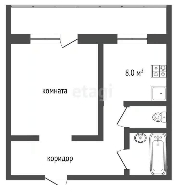 1-к кв. Ростовская область, Батайск Индустриальная ул., 1Б (36.0 м) - Фото 2