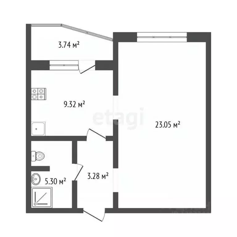 1-к кв. Тюменская область, Тюмень ул. Федюнинского, 58к1 (40.9 м) - Фото 0