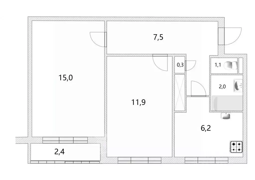2-к кв. Санкт-Петербург, Санкт-Петербург, Красное Село Стрельнинское ... - Фото 2