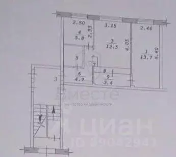 2-к кв. Новосибирская область, Новосибирск Сибирская ул., 28 (44.7 м) - Фото 1