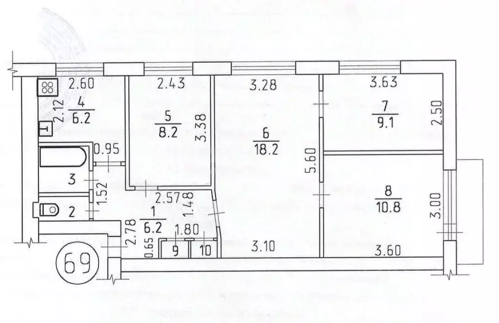 4-к кв. Удмуртия, Ижевск ул. Металлистов, 43 (63.3 м) - Фото 1