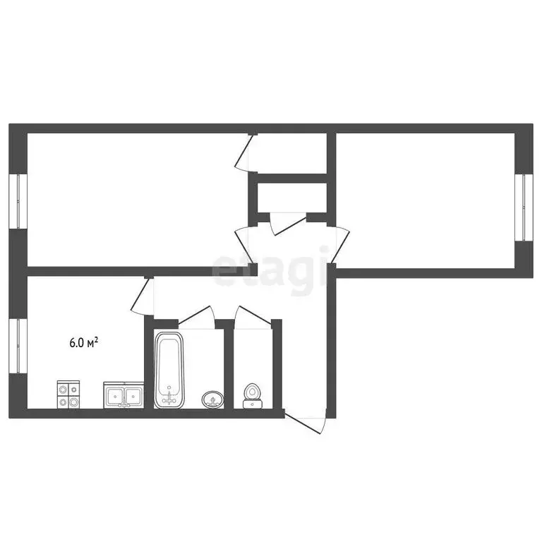2-комнатная квартира: Печоры, Вокзальная улица, 9 (42.1 м) - Фото 1