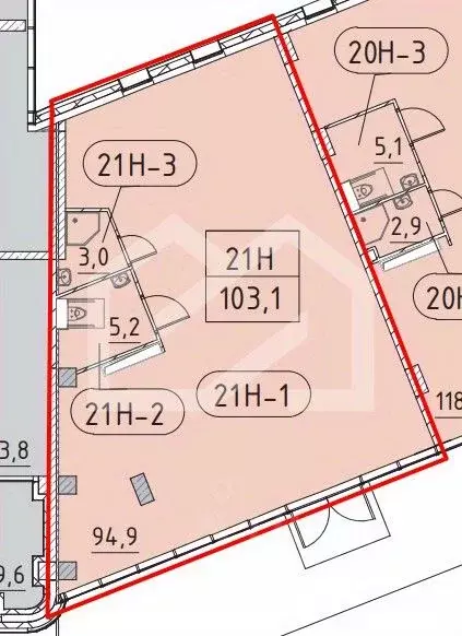Торговая площадь в Москва Марк жилой комплекс, к1 (103 м) - Фото 1
