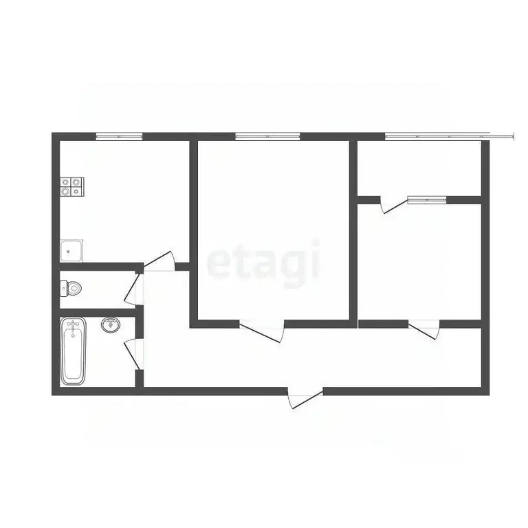 2-к кв. Тульская область, Тула Курковая ул., 9 (51.5 м) - Фото 2