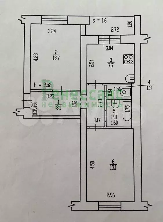 2-к. квартира, 48 м, 4/5 эт. - Фото 0