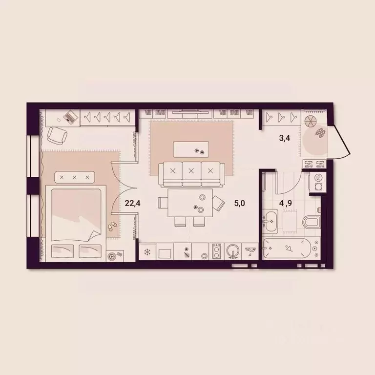 1-к кв. Приморский край, Артем ул. Куйбышева, 11А (35.76 м) - Фото 1