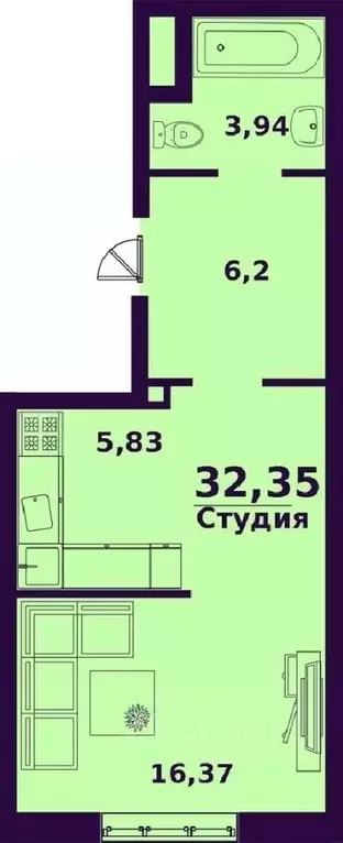 1-к кв. Ульяновская область, Ульяновск ул. Народного учителя Латышева, ... - Фото 0