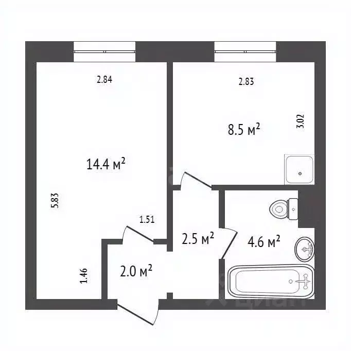 1-к кв. Красноярский край, Красноярск ул. Карамзина, 24 (32.0 м) - Фото 1