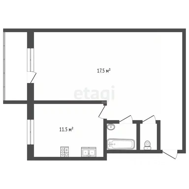 1-к кв. Самарская область, Самара Чернореченская ул., 48 (39.2 м) - Фото 2
