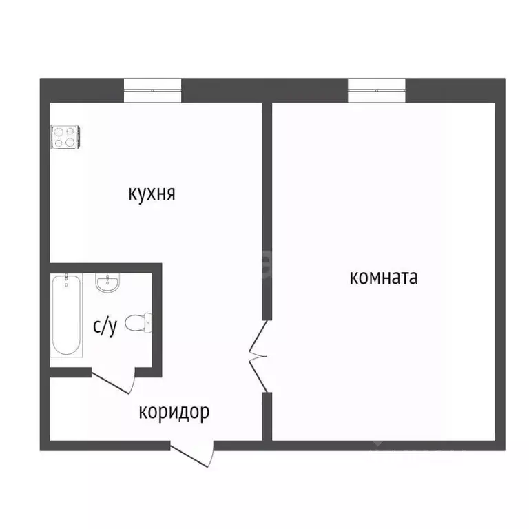 1-к кв. Курганская область, Курган ул. Дзержинского, 59 (28.2 м) - Фото 2