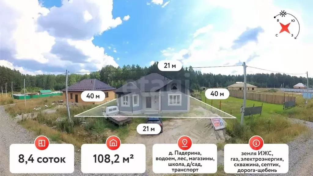 Дом в Тюменская область, Тюменский муниципальный округ, д. Падерина  ... - Фото 1