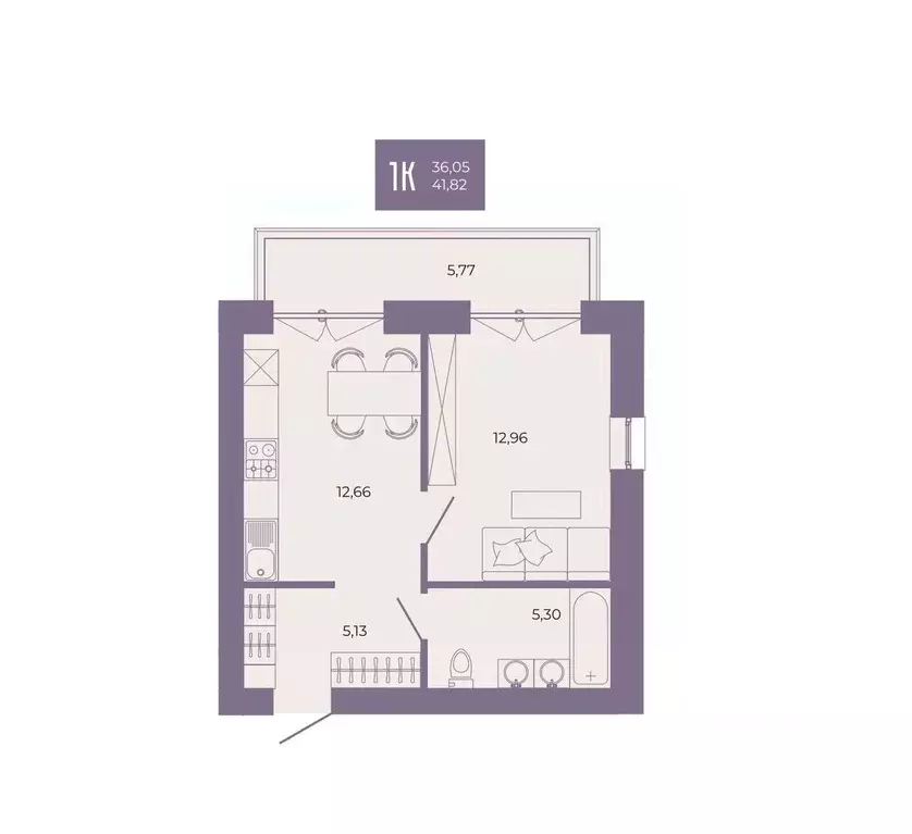 Студия Пензенская область, Пенза ул. Тепличная, 55 (41.82 м) - Фото 1