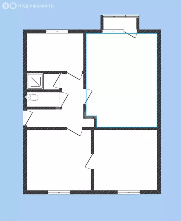 3-комнатная квартира: посёлок Троицкий, Центральная улица, 6 (62.3 м) - Фото 2