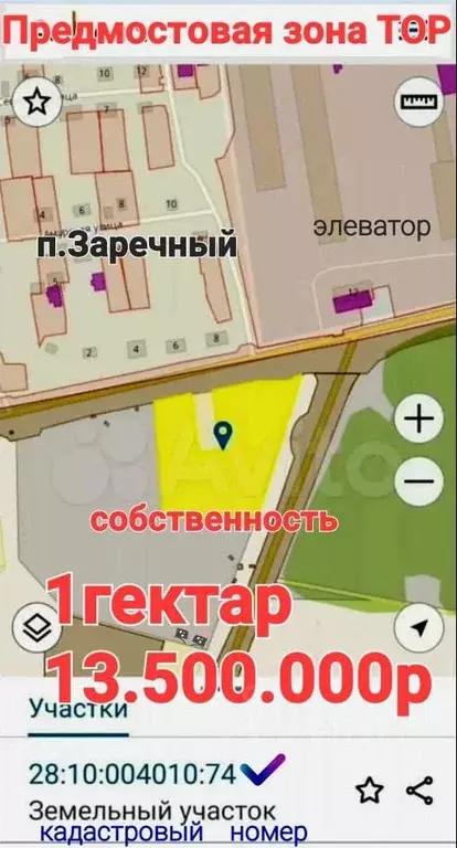 Участок в Амурская область, Благовещенский район, пос. Заречный ул. ... - Фото 1