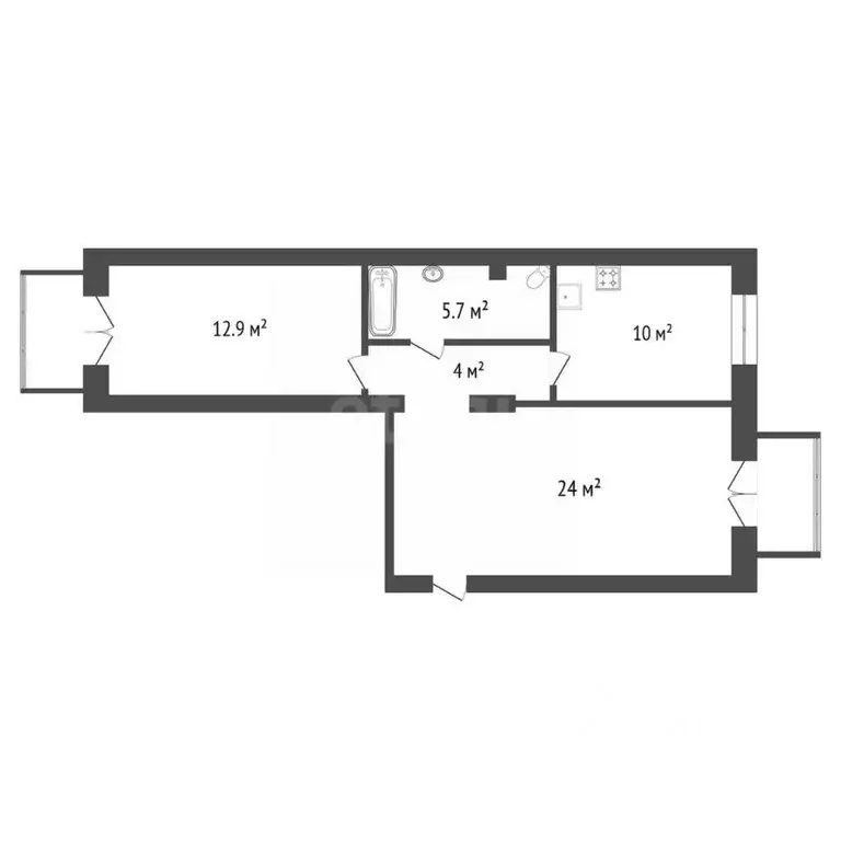 2-к кв. Красноярский край, Красноярск Транзитная ул., 58 (58.0 м) - Фото 1