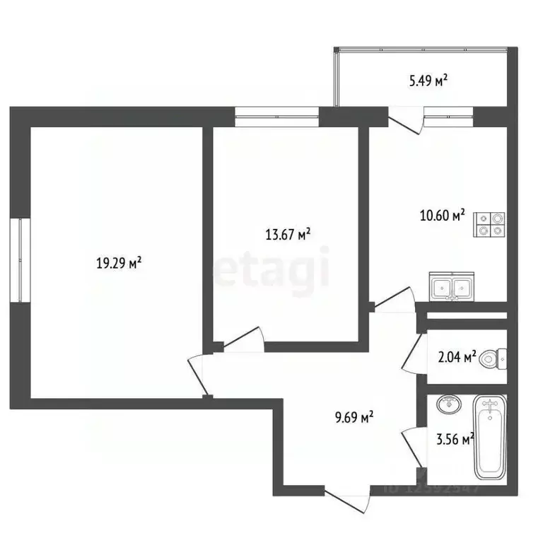 2-к кв. Крым, Симферополь ул. Никанорова (60.1 м) - Фото 2