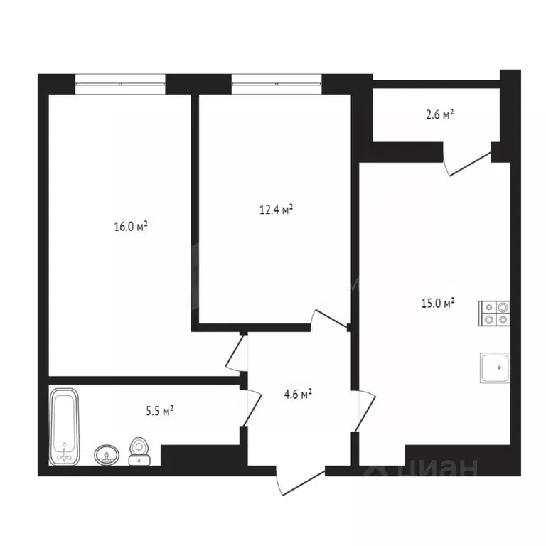 2-к кв. Тюменская область, Тюмень ул. Менжинского, 60 (54.7 м) - Фото 2