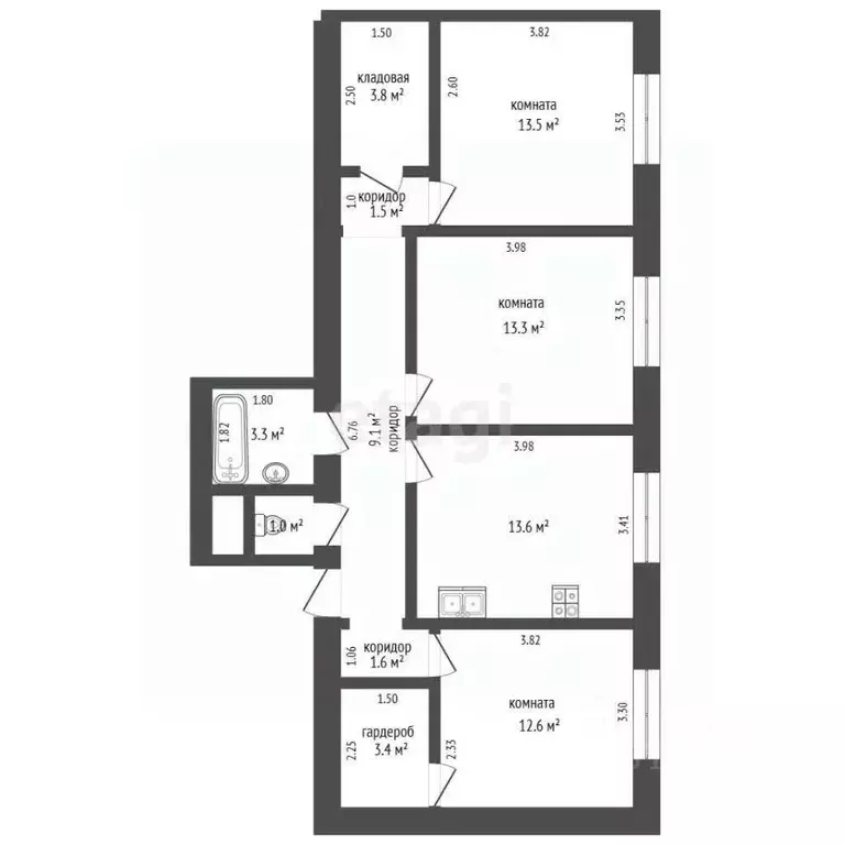 3-к кв. Московская область, Подольск Львовский мкр, ул. Московская, 1В ... - Фото 2