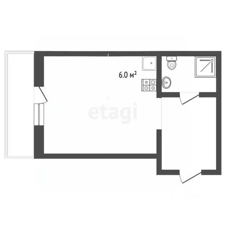 Студия Севастополь ул. Челюскинцев, 57/2 (26.1 м) - Фото 2