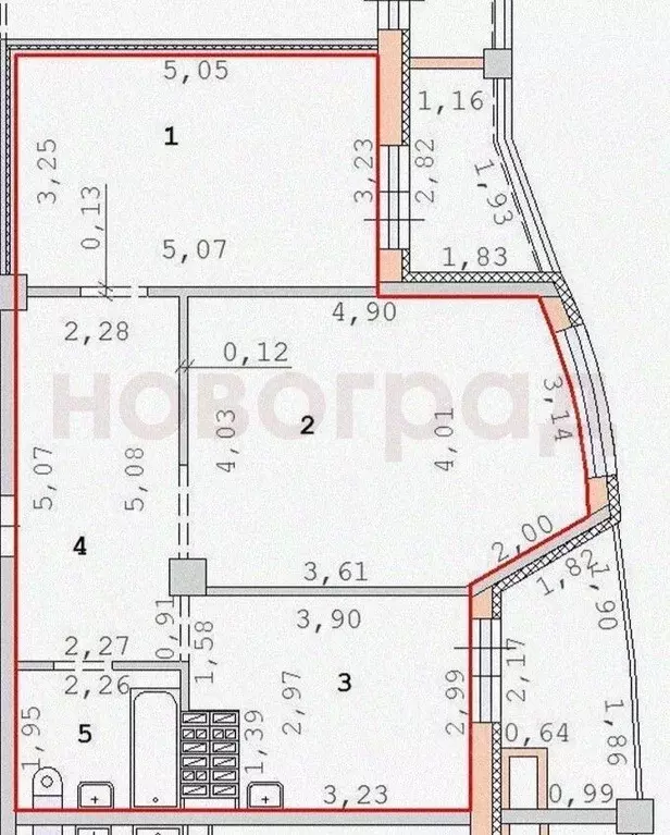 2-к кв. Свердловская область, Екатеринбург ул. Чкалова, 241 (63.8 м) - Фото 1