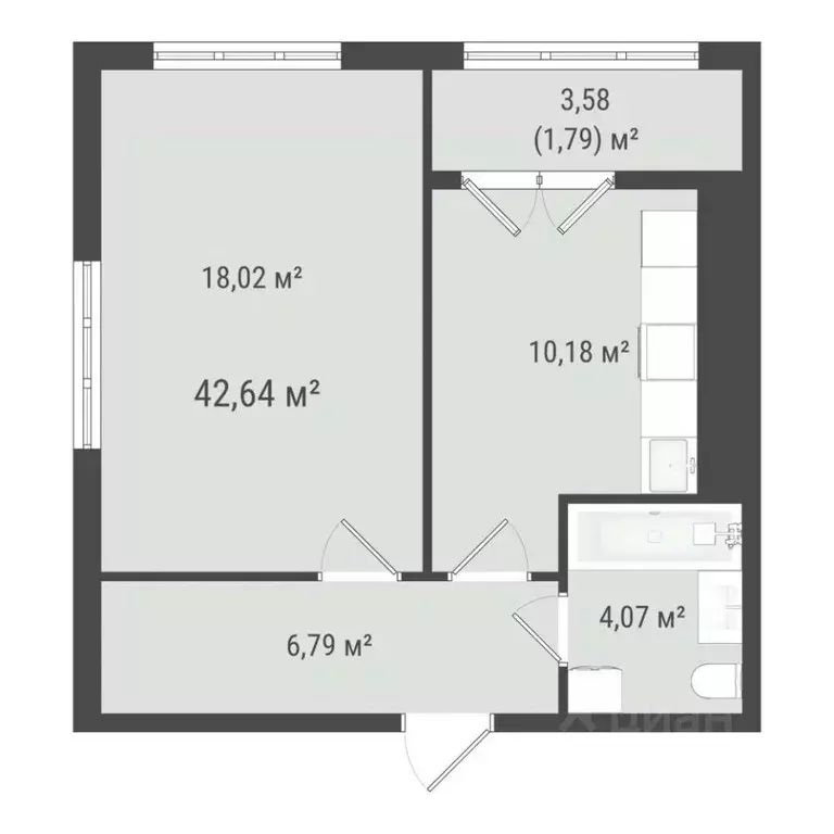 1-к кв. Сахалинская область, Южно-Сахалинск ул. Ленина (40.85 м) - Фото 0