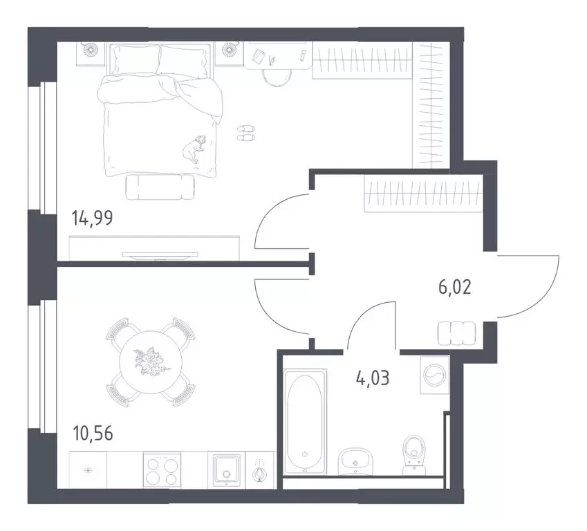 1-комнатная квартира: Екатеринбург, улица Лётчиков, 15Б (35.6 м) - Фото 1