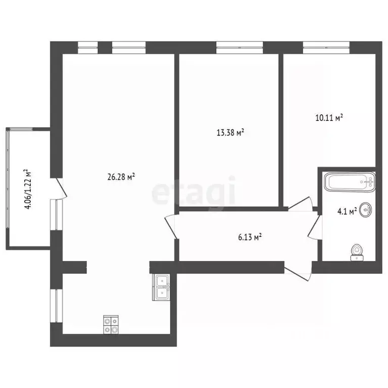 2-к кв. Ростовская область, Аксай ул. Строителей, 9к5 (61.22 м) - Фото 2