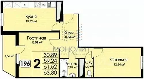 2-к кв. Московская область, Одинцовский городской округ, д. Малые ... - Фото 2